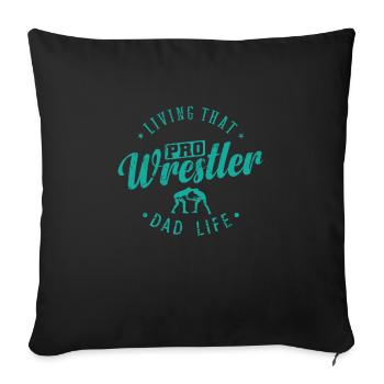 Vivre ce Pro Wrestler Dad Life Show Fight - Housse de coussin décorative 45 x 45 cm - noir - Devant