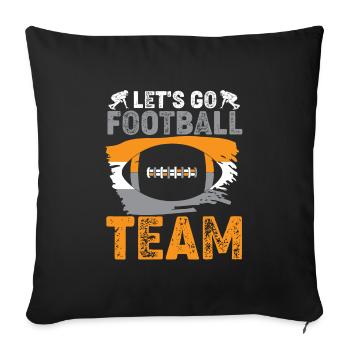Soccer Let's Go Soccer Team Let's Go - Sofa pillowcase 17,3'' x 17,3'' (45 x 45 cm) - black - Front