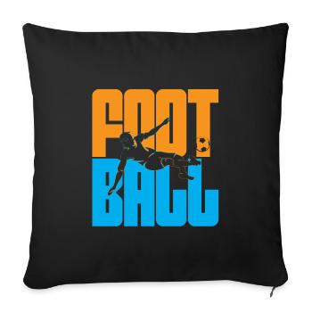Joueur de football Kick Soccer - Housse de coussin décorative 45 x 45 cm - noir - Devant