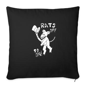 Rat rats à toi rat sorcier - Housse de coussin décorative 45 x 45 cm - noir - Devant