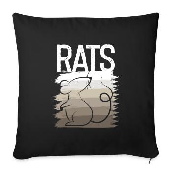 Rat Shadow Rats Color Faded Shadow Rat - Sofa pillowcase 17,3'' x 17,3'' (45 x 45 cm) - black - Front
