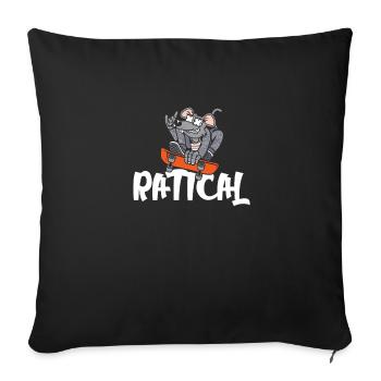 Rat Rat Radical Rat Pun Rat - Sofa pillowcase 17,3'' x 17,3'' (45 x 45 cm) - black - Front