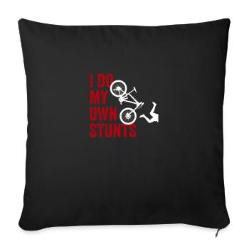 VTT Je fais mes propres cascades VTT - Housse de coussin décorative 45 x 45 cm - noir - Devant