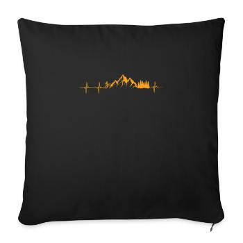 VTT Alpinisme Battement de cœur VTT - Housse de coussin décorative 45 x 45 cm - noir - Devant