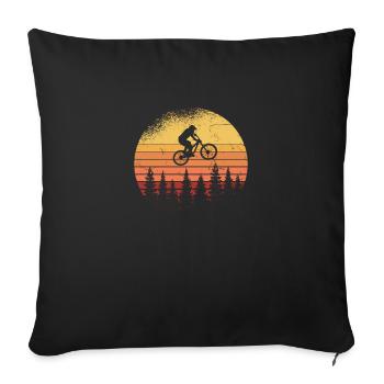 VTT Retro Sunset VTT - Housse de coussin décorative 45 x 45 cm - noir - Devant