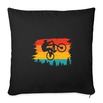 MTB Mountain Bike Retro Sunset Biking - Sofa pillowcase 17,3'' x 17,3'' (45 x 45 cm) - black - Front