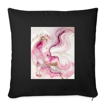 Pastel Pink And Gold Paint Swirl Pattern - Sofa pillowcase 17,3'' x 17,3'' (45 x 45 cm) - black - Front