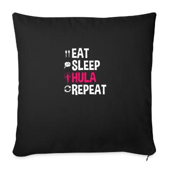 Hula Hoops Eat Sleep Hula Repeat Hoops - Sofa pillowcase 17,3'' x 17,3'' (45 x 45 cm) - black - Front