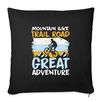 Mountain Bike Trail Road Great Adventure - Sofa pillowcase 17,3'' x 17,3'' (45 x 45 cm) - black - Front