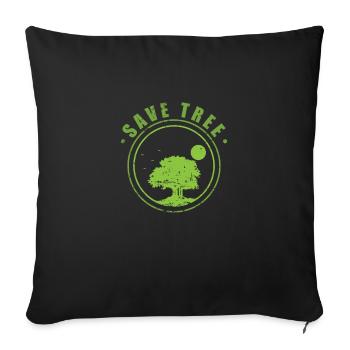 Sauver l’arbre Nature Forêts Feuilles Environnement - Housse de coussin décorative 45 x 45 cm - noir - Devant