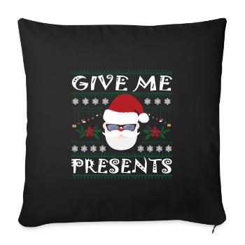 Merry Christmas and a Merry Christmas Eve - Sofa pillowcase 17,3'' x 17,3'' (45 x 45 cm) - black - Front