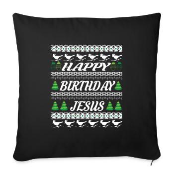 Merry Christmas and a Merry Christmas Eve - Sofa pillowcase 17,3'' x 17,3'' (45 x 45 cm) - black - Front