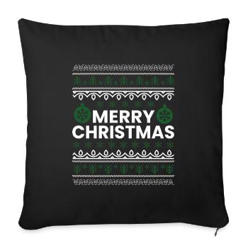 Merry Christmas and a Merry Christmas Eve - Sofa pillowcase 17,3'' x 17,3'' (45 x 45 cm) - black - Front
