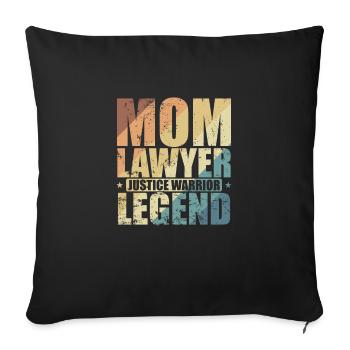 Maman Avocat Justice Guerrier Légende Juriste - Housse de coussin décorative 45 x 45 cm - noir - Devant