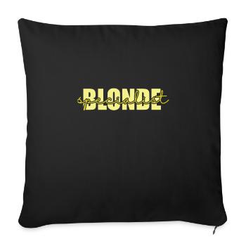 Blonde Spécialiste Coiffeur Profession Coiffure - Housse de coussin décorative 45 x 45 cm - noir - Devant