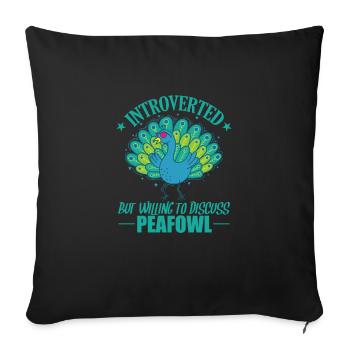 Introverti mais prêt à discuter de la paonde - Housse de coussin décorative 45 x 45 cm - noir - Devant