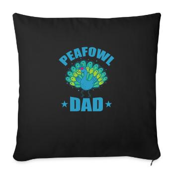 Paon Papa Oiseau Faisan Zoo Plumes - Housse de coussin décorative 45 x 45 cm - noir - Devant