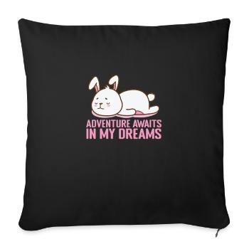 Adventure awaits... in my Dreams Pyjamas - Sofa pillowcase 17,3'' x 17,3'' (45 x 45 cm) - black - Front