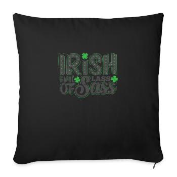 Irlandais complet Lass de Sass Saint-Patrick - Housse de coussin décorative 45 x 45 cm - noir - Devant