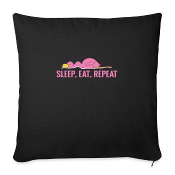Sleep, Eat, Repeat Pajamas Pajamas - Sofa pillowcase 17,3'' x 17,3'' (45 x 45 cm) - black - Front