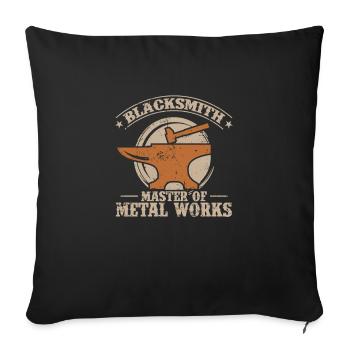 Maître forgeron de la profession de métallurgique - Housse de coussin décorative 45 x 45 cm - noir - Devant