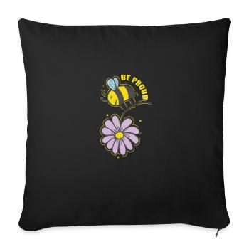 Be Proud Bees Animals Nature Beekeepers - Sofa pillowcase 17,3'' x 17,3'' (45 x 45 cm) - black - Front
