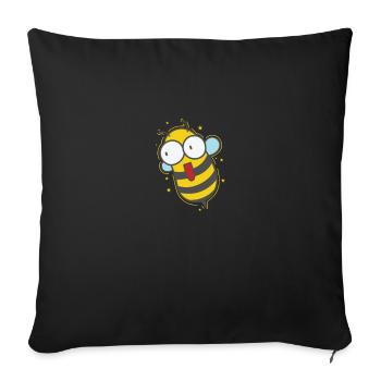 crazy bee animals nature beekeeper - Sofa pillowcase 17,3'' x 17,3'' (45 x 45 cm) - black - Front