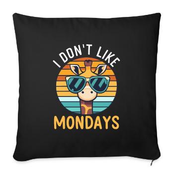 Girafe que je n’aime pas les lundis - Housse de coussin décorative 45 x 45 cm - noir - Devant