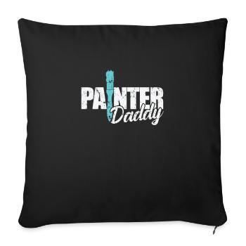 Peintre Papa Profession Peintre et vernisseur - Housse de coussin décorative 45 x 45 cm - noir - Devant