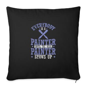 Tout le monde est peintre Profession Peintre - Housse de coussin décorative 45 x 45 cm - noir - Devant
