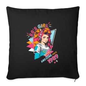 80s Born 1989 Birthday Design Women - Sofa pillowcase 17,3'' x 17,3'' (45 x 45 cm) - black - Front