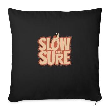Animal d’escargot lent mais sûr - Housse de coussin décorative 45 x 45 cm - noir - Devant