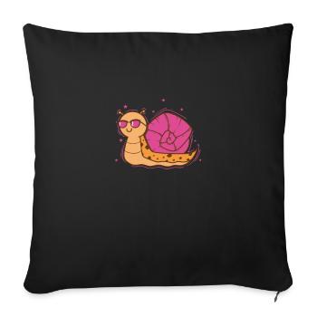 Cool Snail Animal - Sofa pillowcase 17,3'' x 17,3'' (45 x 45 cm) - black - Front