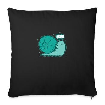 Schnecke im Comicstil Schneckenhaus Tier - Sofakissenbezug 45 x 45 cm - Schwarz - Vorne