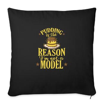 Pudding Dessert Süßspeise - Sofa pillowcase 17,3'' x 17,3'' (45 x 45 cm) - black - Front