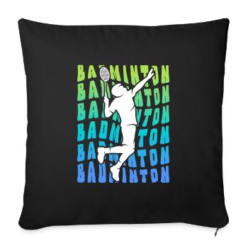 Joueurs de badminton Badminton Badminton Enfants - Housse de coussin décorative 45 x 45 cm - noir - Devant