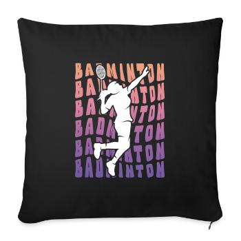 Joueur de badminton Badminton Badminton Filles - Housse de coussin décorative 45 x 45 cm - noir - Devant