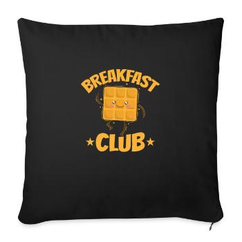 Breakfast Club Waffeln Snack Bäcker - Sofakissenbezug 45 x 45 cm - Schwarz - Vorne