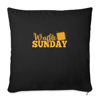 Waffle Sunday Snack Gebäck Teig Bäcker - Sofakissenbezug 45 x 45 cm - Schwarz - Vorne