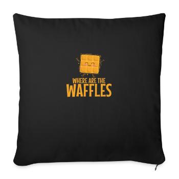 Where are the Waffles Snack Gebäck Bäcker - Sofakissenbezug 45 x 45 cm - Schwarz - Vorne