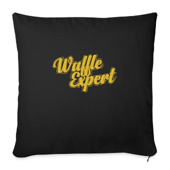 Gaufres Expert Pâte Pâtisserie Collation - Housse de coussin décorative 45 x 45 cm - noir - Devant