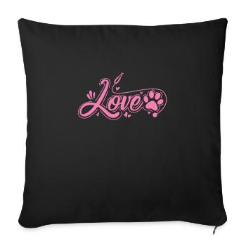 Aimer la profession de vétérinaire - Housse de coussin décorative 45 x 45 cm - noir - Devant