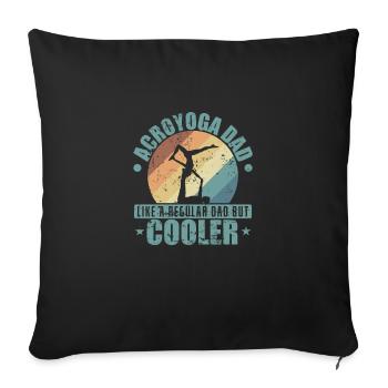 Acroyoga Papa Comme un Papa Normal mais Plus Cool - Housse de coussin décorative 45 x 45 cm - noir - Devant