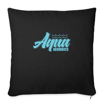 Aquagym, Sports, Santé - Housse de coussin décorative 45 x 45 cm - noir - Devant