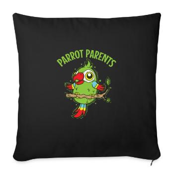 Perroquet Parents Animal Oiseau - Housse de coussin décorative 45 x 45 cm - noir - Devant