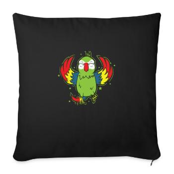 Parrot Animal Talking - Sofa pillowcase 17,3'' x 17,3'' (45 x 45 cm) - black - Front