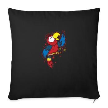 Perroquet, Chant, Animal, Oiseau - Housse de coussin décorative 45 x 45 cm - noir - Devant