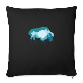 Bison buffalo wild animal - Sofa pillowcase 17,3'' x 17,3'' (45 x 45 cm) - black - Front
