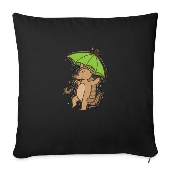 Armadillo with umbrella mammal desert - Sofa pillowcase 17,3'' x 17,3'' (45 x 45 cm) - black - Front