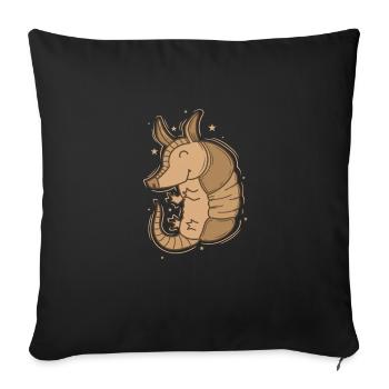 Armadillo is happy desert mammal - Sofa pillowcase 17,3'' x 17,3'' (45 x 45 cm) - black - Front